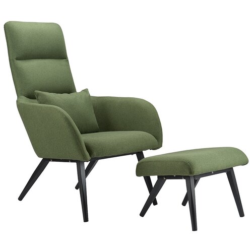 фото Кресло с подставкой для ног и подушкой berg bridjet зеленое