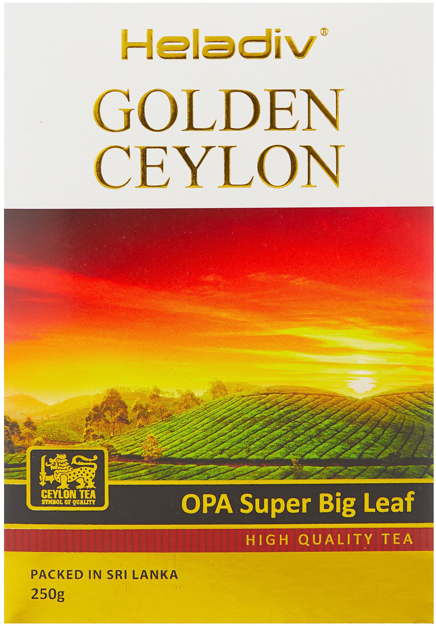 Heladiv Golden Ceylon Opa Super Big Leaf черный листовой чай, 250 г