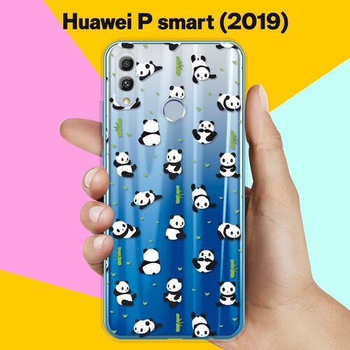 Силиконовый чехол Панды на Huawei P Smart (2019) силиконовый чехол розы на huawei p smart 2019