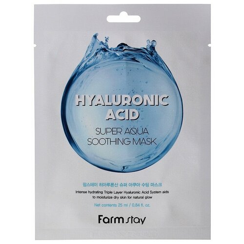 Маска FarmStay Hyaluronic Acid Super Aqua Soothing Mask, 25 мл