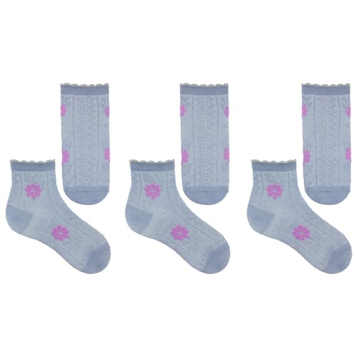 фото Носки капризуля комплект из 3 пар, размер 16 (14-16), серебристо-серый