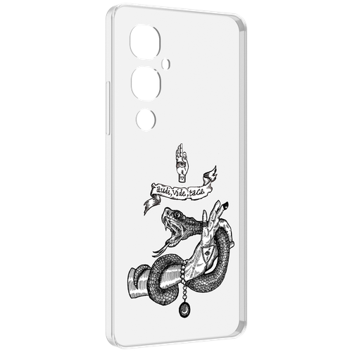 Чехол MyPads змея на руке рисунок для Tecno Pova 4 Pro задняя-панель-накладка-бампер