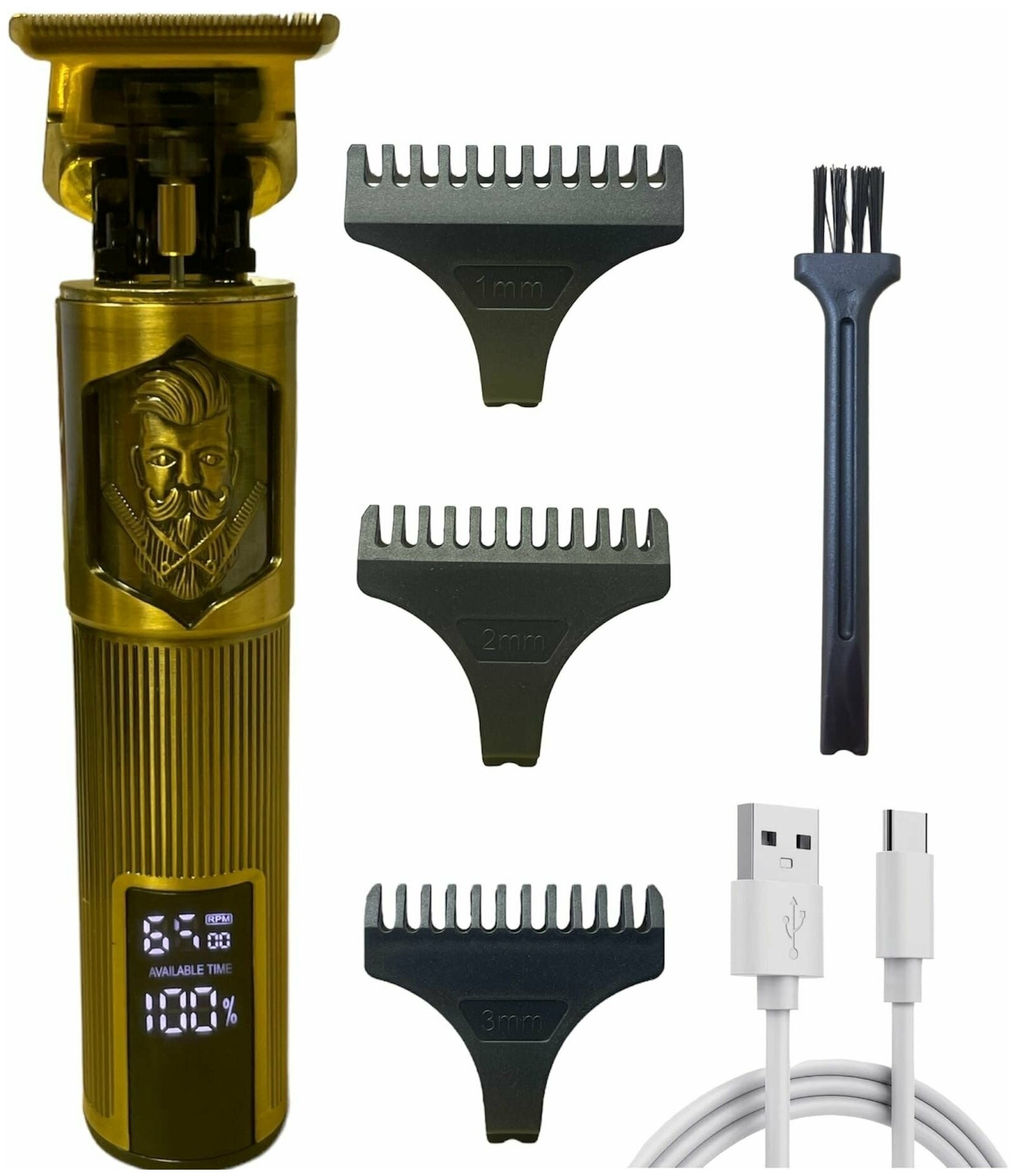 Триммер для бороды и усов дизайнерский с LED дисплеем и встроенным аккумулятором LFQ-666-40