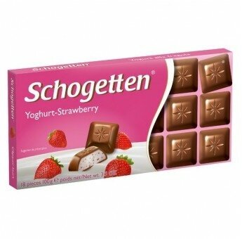 Шоколад Schogetten Yogurt-Strawberry молочный с клубнично-йогуртовой начинкой, 100 г - фотография № 13