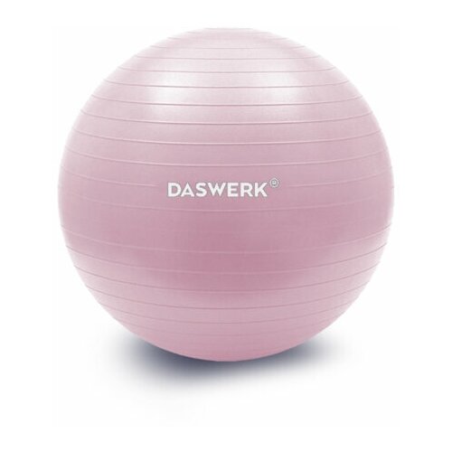 Мяч гимнастический (фитбол) 65 см с эффектом антивзрыв, с ручным насосом, розовый, DASWERK, 680016