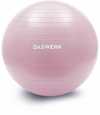 Мяч гимнастический (фитбол) 65 см с эффектом "антивзрыв", с ручным насосом, розовый, DASWERK, 680016