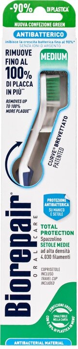 Зубная щетка Biorepair Curve Protezione Totale, средняя, синий