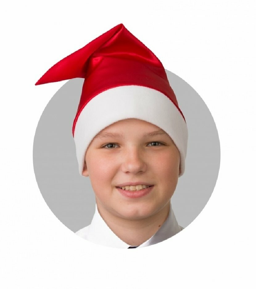 Колпак Новогодний Красный, сатин 100-1 — фото 1