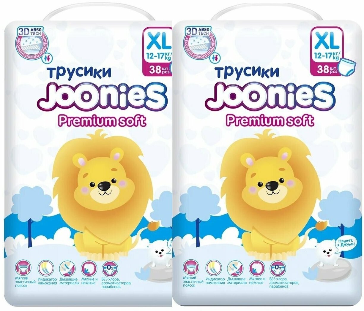 Joonies трусики Premium Soft XL (12-17 кг), 76 шт.