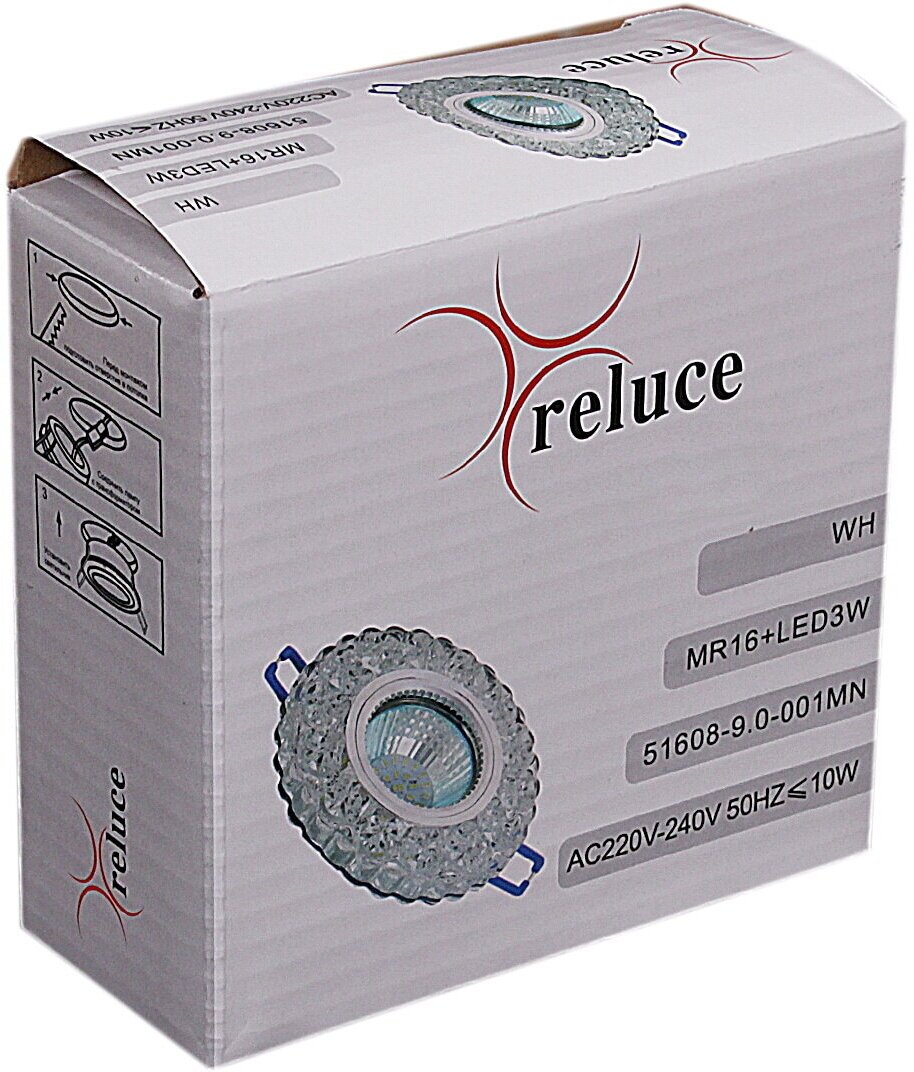 Точечный светильник Reluce 51608-9.0-001MN MR16+LED3W DL WH 4000K - фотография № 4