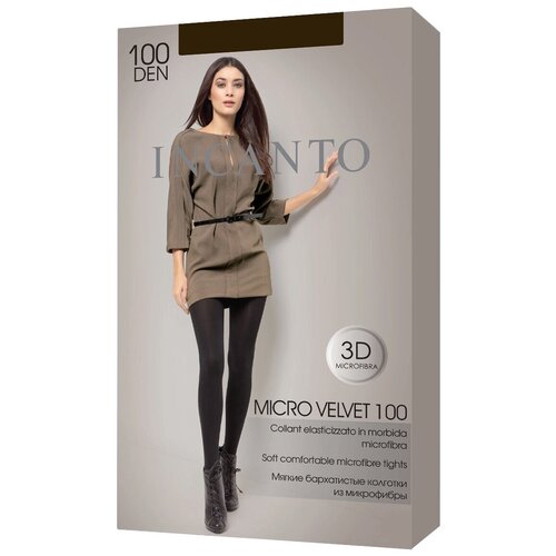 Колготки Incanto Microvelvet, 100 den, размер 4, коричневый колготки incanto microvelvet 100 den размер 4 черный