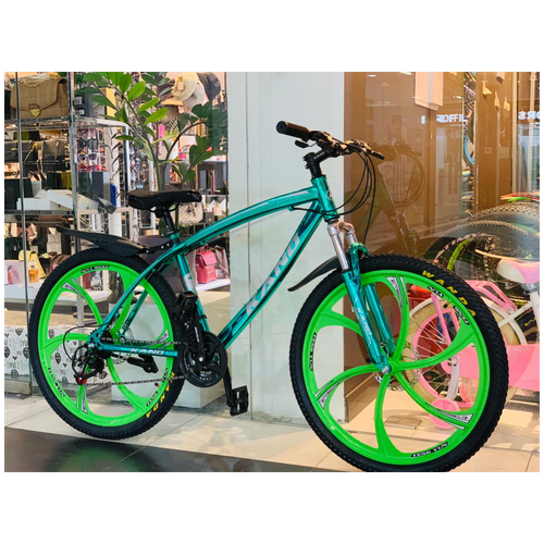 фото Велосипед на литых дисках kano 26" зеленый green bike