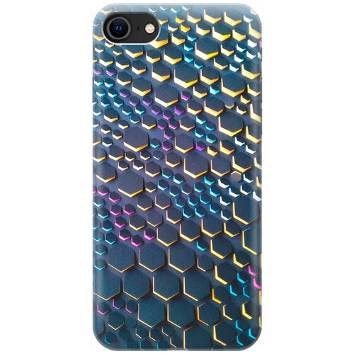 фото Re:pa накладка transparent для apple iphone 7 / 8 / se (2020) с принтом "графитовые соты"