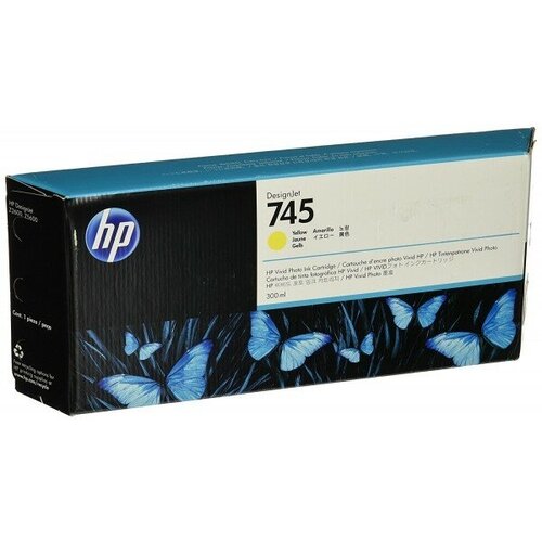 Картридж HP 745 300-ml Yellow Ink Cartridge F9K02A