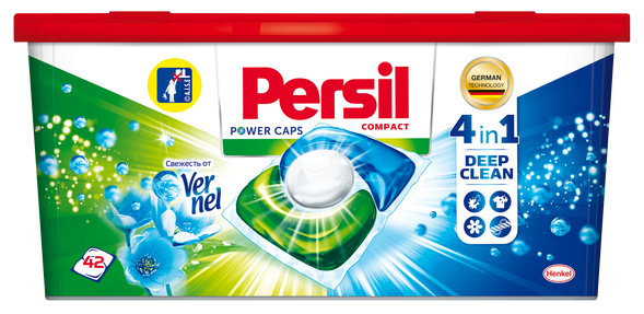 Persil капсулы Power Caps Свежесть от Vernel 4 in 1, контейнер, 42 шт.