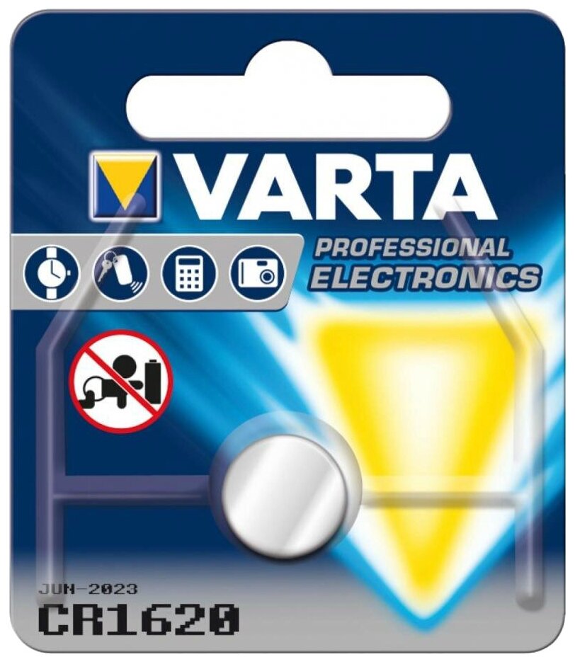 Батарейка Varta CR 1620 Bli 1 Lithium (6620101401) - фото №2