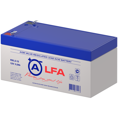 Аккумулятор LFA FB 3.2-12 (12В, 3.2Ач / 12V, 3.2Ah) аккумулятор lfa fb 7 2 12 12в 7 2ач 12v 7 2ah вывод f1