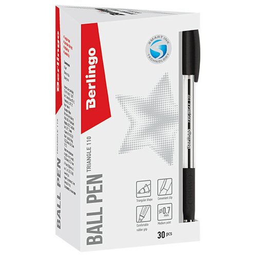 Купить Berlingo Набор шариковых ручек Triangle 110, 0.7 мм, черный цвет чернил, 30 шт.