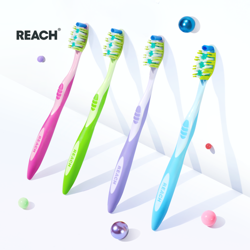 reach dual effect зубная щетка массаж десен жесткая REACH Зубная щетка Dual effect Массаж дёсен жесткая, violet