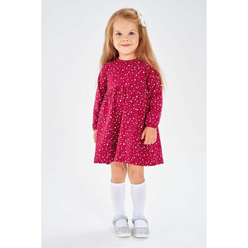Платье Веселый Малыш, размер 98, бордовый платье веселый малыш размер 98 бежевый черный