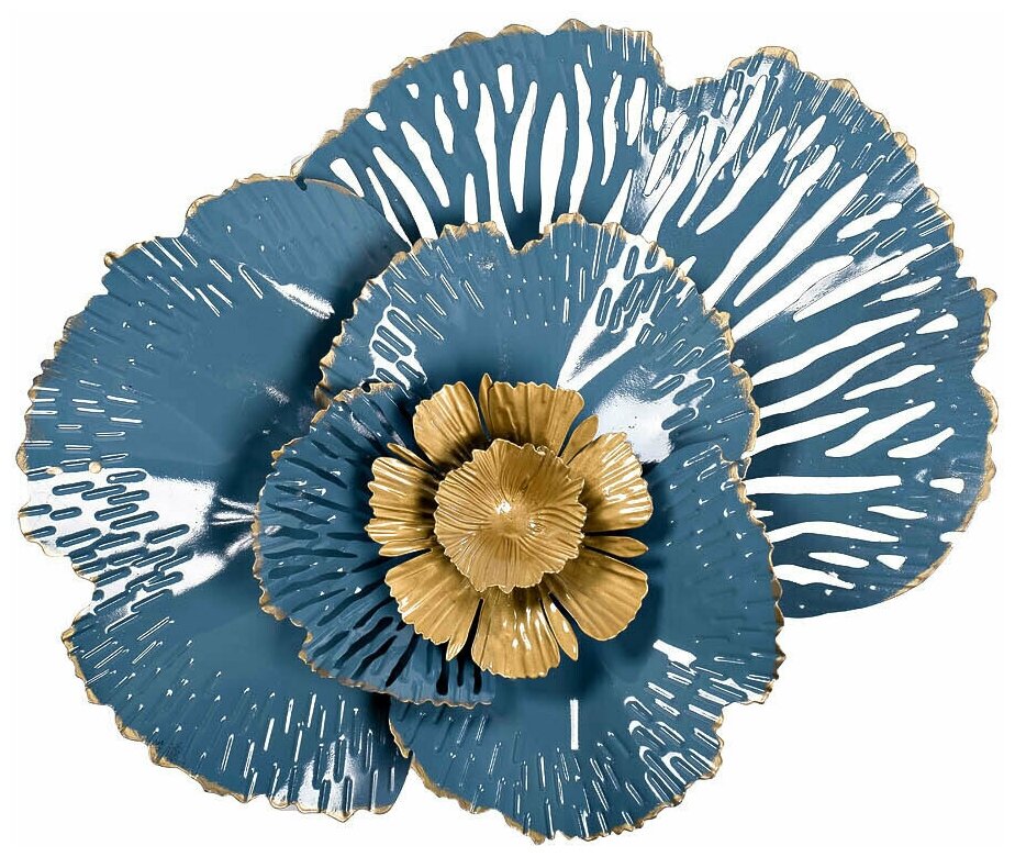 Декор настенный "Цветок" золотисто-голубой Garda Decor 37SM-0844
