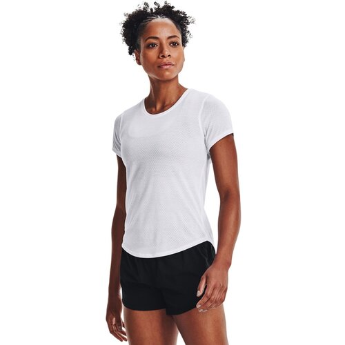 фото Беговая футболка under armour streaker run, силуэт полуприлегающий, размер xs, белый