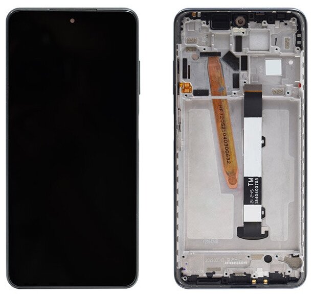 Дисплей (экран) в сборе с тачскрином для Xiaomi Poco X3 NFC X3 Pro черный с рамкой / 1080х2400