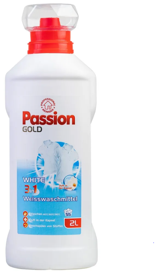 Passion Gold 3 in 1 White Гель для стирки белых тканей 2 л на 50 стирок