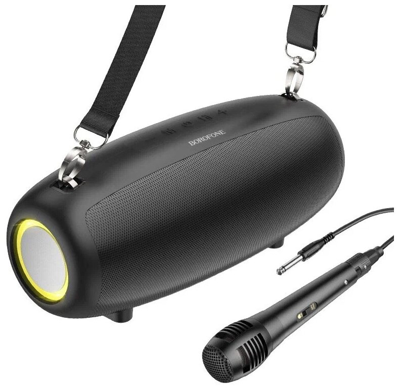 Колонка Bluetooth 5.3 2*5W 1500mAh с проводным микрофоном Borofone BP13 Black