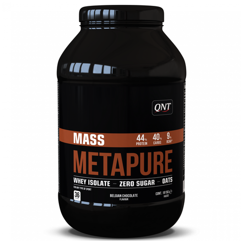 Гейнер QNT Metapure Mass, 1815 г, бельгийский шоколад qnt гейнер metapure mass вкус шоколад 1815 гр qnt