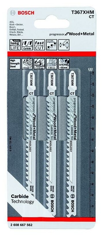 Пилка для электролобзика BOSCH Progressor Wood and Metal (2608667562)