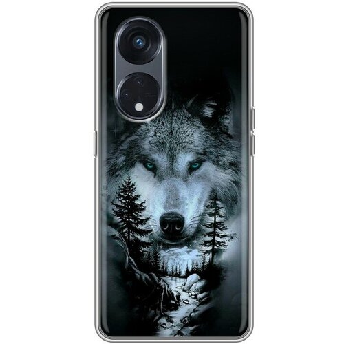 Дизайнерский силиконовый чехол для Оппо Рено8 Т 5Ж / OPPO Reno8 T 5G Лесной волк смартфон oppo reno8 t 5g 8 256gb midnight black