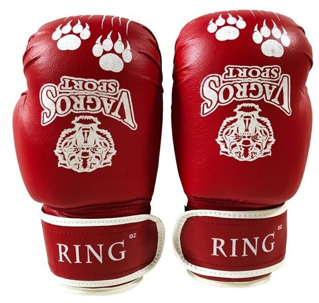 Перчатки боксерские VagroSport RING RS908, 8 унций, красный
