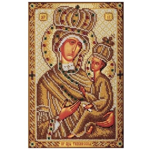 Набор вышивки бисером «Богородица Тихвинская», 17x26 см, Кроше (Радуга бисера)