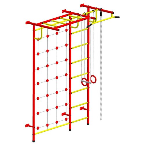фото Спортивный комплекс на базе шведской стенки пионер с4с, красный/желтый
