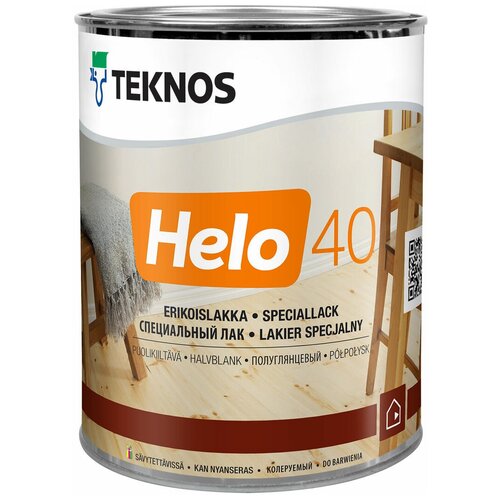 Лак TEKNOS Helo 40 Бесцветный полуглянцевый (9л)