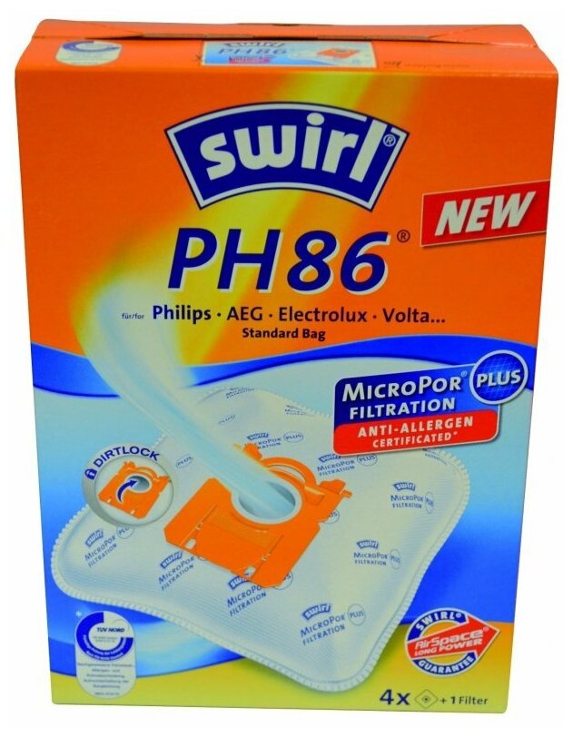 Мешки для пылесоса Swirl PH86/96 4 MP PLUS, 4 шт. - фотография № 2