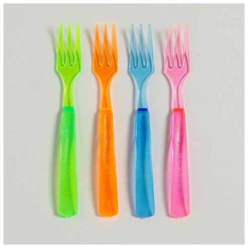 Вилки пластиковые набор 12 шт цвета микс 354₽