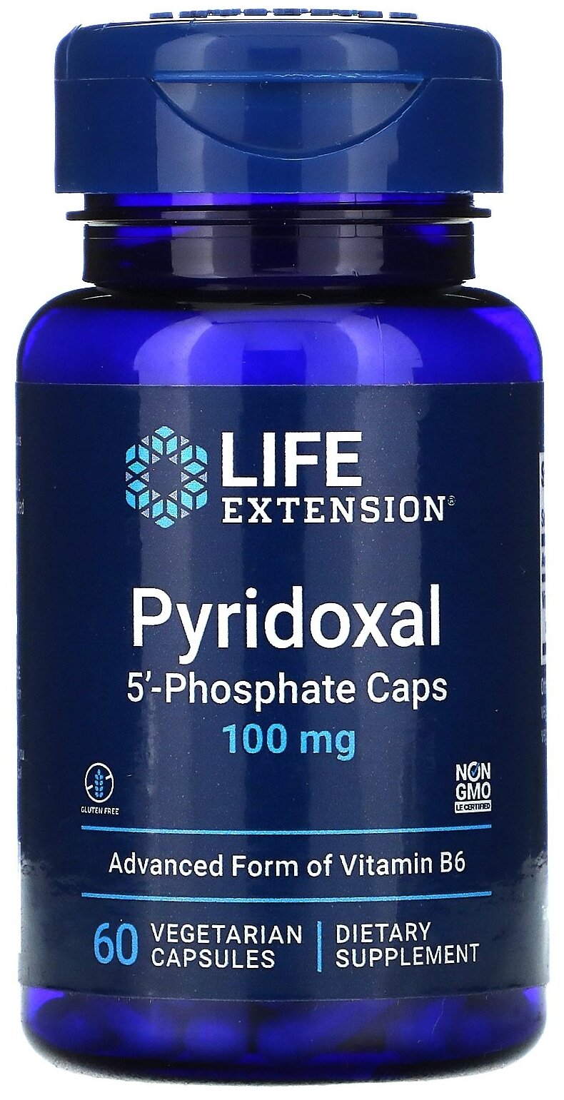Life Extension Pyridoxal 5'-Phosphate, 40 г, 100 мг, 60 шт.