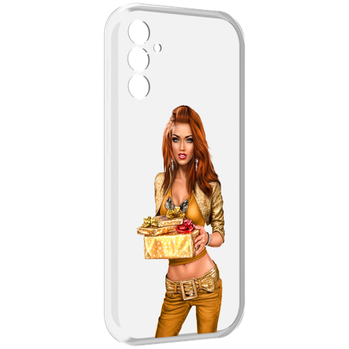 Чехол MyPads золотая-девочка-с-подарком женский для Samsung Galaxy M13 задняя-панель-накладка-бампер