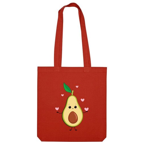 Сумка шоппер Us Basic, красный сумка авокадо с сердечками оранжевый