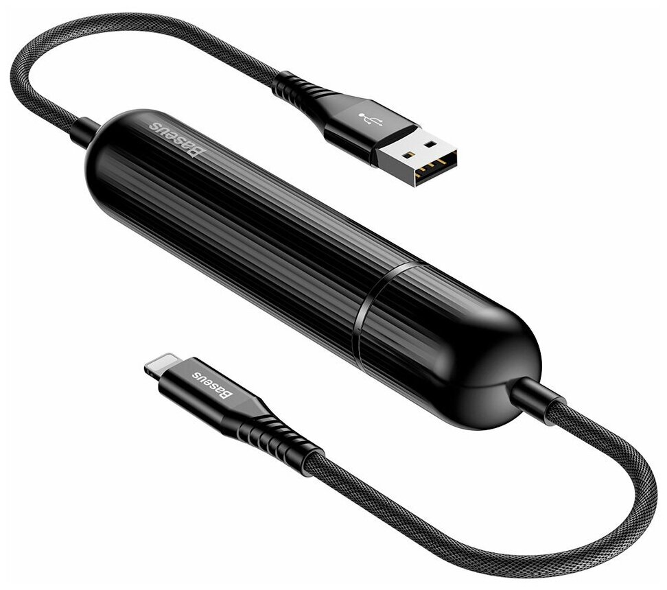 Портативный аккумулятор Baseus Energy Two-in-one Power Bank Cable 2500mAh, черный