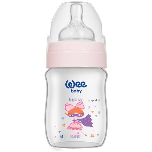 WeeBaby Бутылочка Classic Plus для кормления с широким горлышком из ПП, 150 мл., Девочка