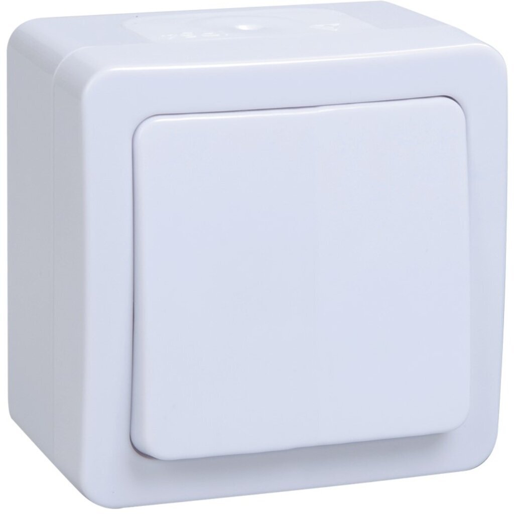 фото Выключатель откр устан, 1-кл, 10 А, 250 В, пластик, IP54, бел, IEK, ВС20-1-0-ГПБ Гермес Plus, EVMP10
