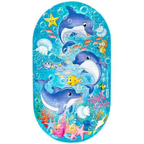фото Коврик для ванной valiant дельфинчики голубой