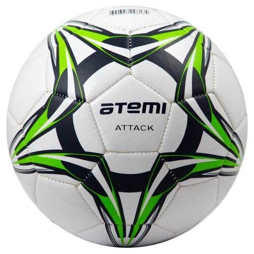 фото Футбольный мяч atemi attack pvc 00000136426 белый/темно-синий/салатовый 4