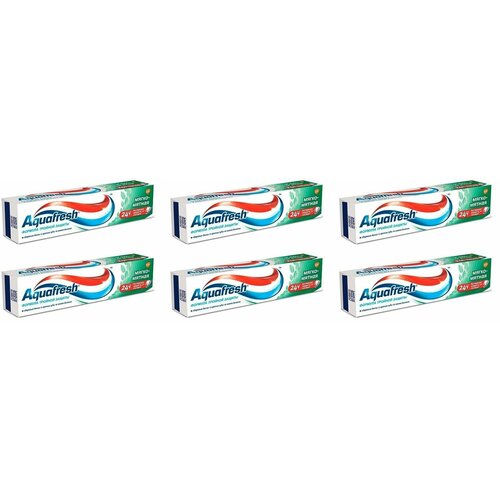 Aquafresh Зубная паста Тотал Кэа 3, Мягко-мятная, 50 мл, 6 шт зубные пасты silcamed детский набор для полости рта зубная паста со вкусом яблока голубая щетка