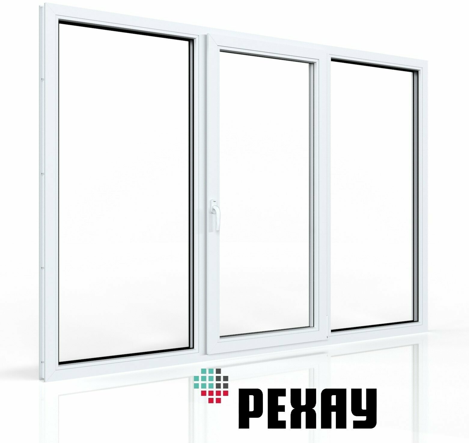 Пластиковое окно рехау BLITZ трехстворчатое, глухое / поворотно ...