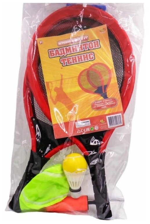 Спортивная игра ABtoys Бадминтон и теннис 2в1 6 предметов, в пакете S-00176