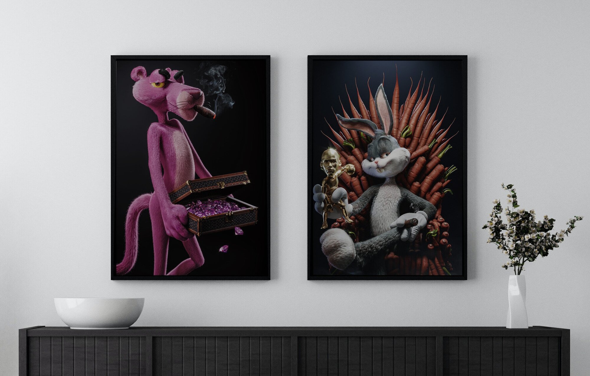 Набор плакатов "Looney Tunes" / Формат А1 / 2 шт. (60х80 см) / Набор интерьерных постеров без рамы